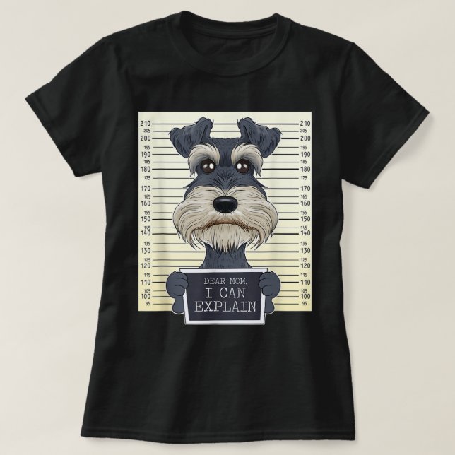 Camiseta Engraçado Miniatura Schnauzer Mãe Eu Miniatura Sch (Frente do Design)
