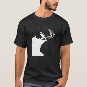 Camiseta Engraçado Minnesota Pescar MN Ama Pescar