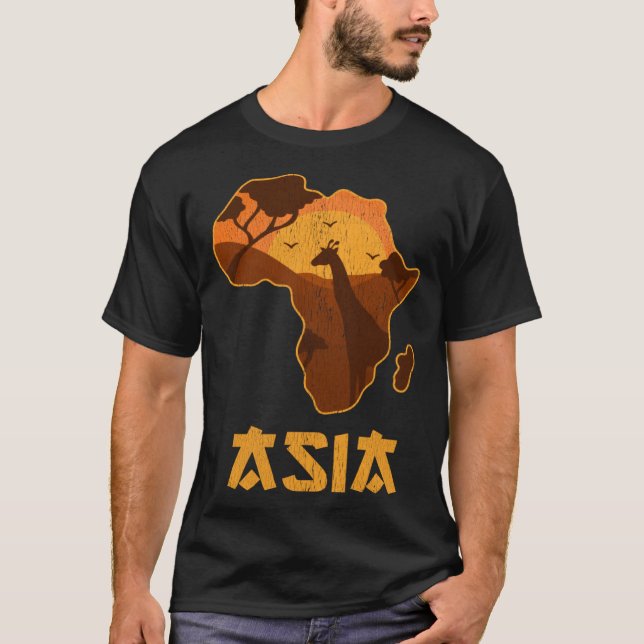 Camiseta Engraçado Misturar África Ásia 5 (Frente)