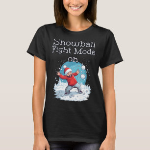 Camiseta Engraçado Modo de Luta de Neve de inverno em Figur