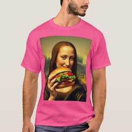 Camiseta Engraçado Mona Lisa Burger T-Shirt