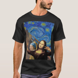 Camiseta Engraçado Mona Lisa Selfie T-Shirt