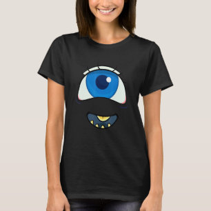 Camiseta Engraçado Monstro Assustador Olhal Rosto Halloween