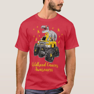 Camiseta Engraçado Monstro Dinossauro Caminhão Dourado Infâ
