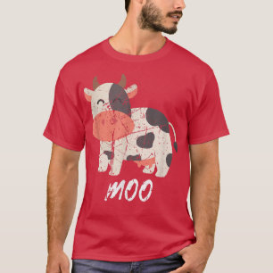 Camiseta Engraçado Moo Kawaii Vaca Farmer Life Happy Cow Fa