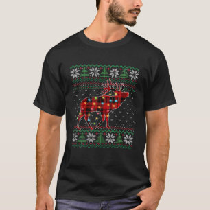 Camiseta Engraçado Moose Feia Doce Luzes De Natal Animais