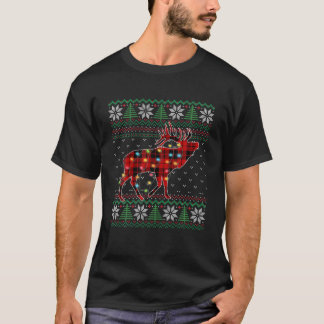 Camiseta Engraçado Moose Feia Doce Luzes De Natal Animais