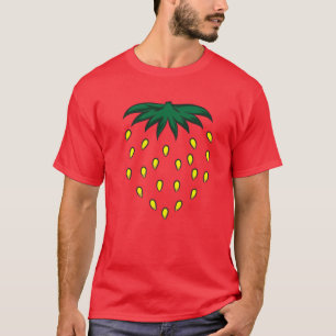 Camiseta Engraçado Morango Halloween Vermelho Berry Simples