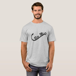 Camiseta Engraçado "morda-me" com um gancho de peixes