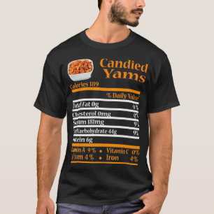 Camiseta Engraçado Morto Yam Nutrition Fact Gift Ação de Gr