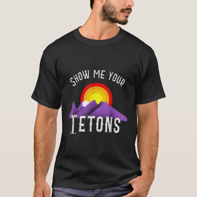 Camiseta Engraçado Mostre-me seus tetos (Frente)