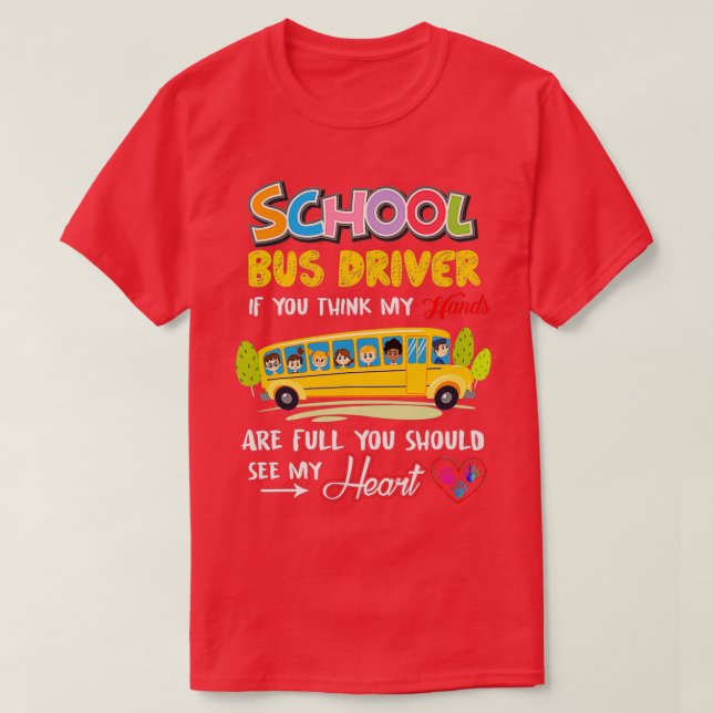 Camiseta Engraçado Motorista De Ônibus Coração Bonito Gi (Frente do Design)