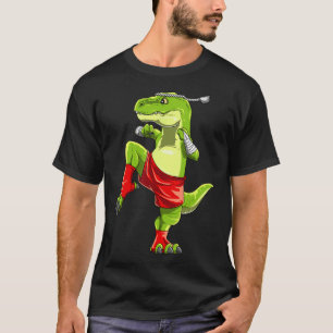 Camiseta Engraçado Muay Thai T-rex - Tailandês Boxing