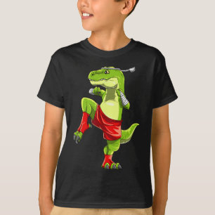 Camiseta Engraçado Muay Thai T-rex - Tailandês Boxing