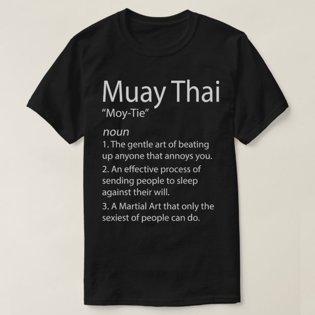 Camiseta Engraçado Muay Thai Tailandês Boxando Muay Definiç (Frente do Design)