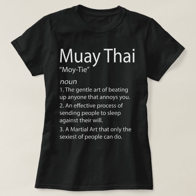 Camiseta Engraçado Muay Thai & Thai Boxing - Muay Thai Defi (Frente do Design)