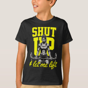 Camiseta Engraçado Mulher Levantando Pesos Musculoso Sa