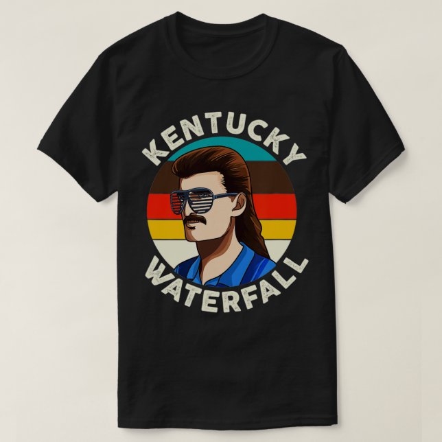 Camiseta Engraçado Mullet Kentucky Waterfall Redneck Mullet (Frente do Design)