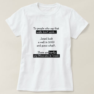 Camiseta Engraçado Muro de Trump México México Israel Humor