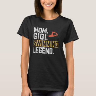 Camiseta Engraçado Nadando Mãe Gigi Legenda Legal Gigi