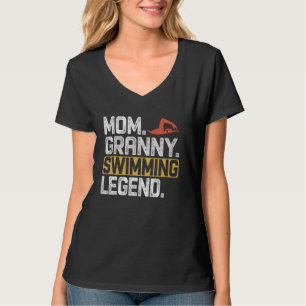 Camiseta Engraçado Nadar Mãe Legenda da Avó Legal Avó