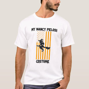 Camiseta Engraçado Nancy Pelosi Costume Flying Witly Flag H