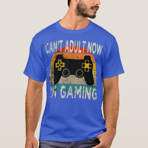 Camiseta Engraçado Não Adulto Agora Eu Estou Jogando Retr
