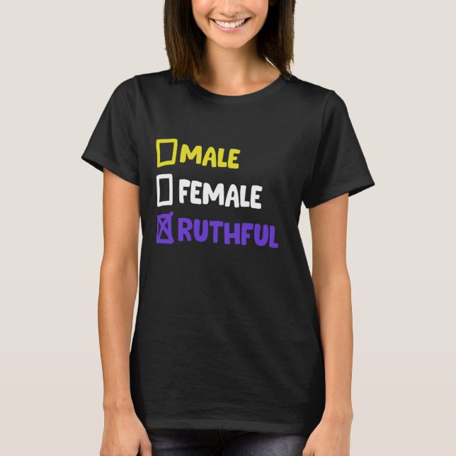 Camiseta Engraçado não-binário e transgênero 3 (Frente)