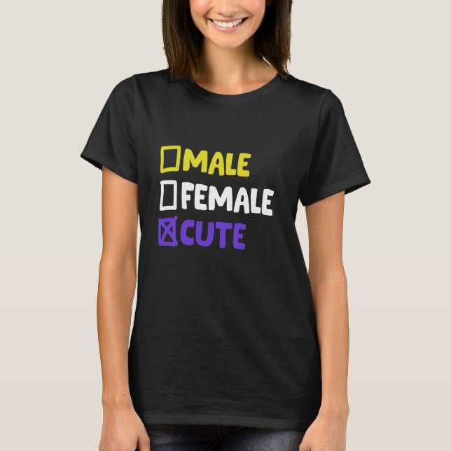 Camiseta Engraçado não-binário e transgênero 4 (Frente)