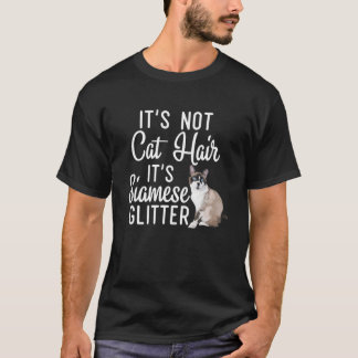 Camiseta Engraçado Não Cabelo de Gato É Glitter Siamês Cat