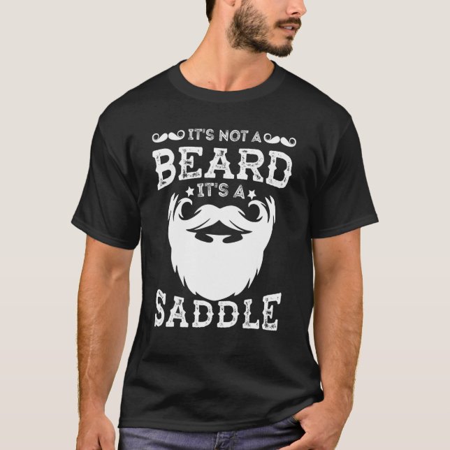 Camiseta Engraçado Não é uma barba É uma sela (Frente)
