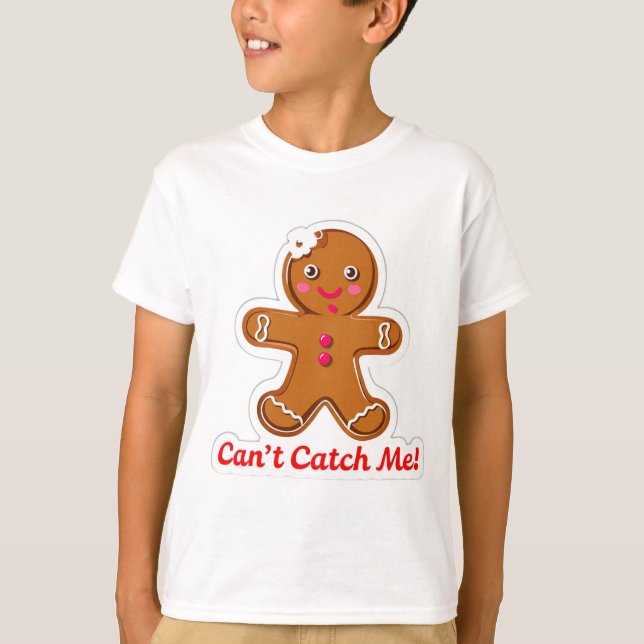 Camiseta Engraçado não pode me pegar Gingerpão Homens (Frente)