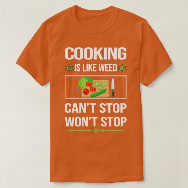 Camiseta Engraçado Não Pode Parar Cozinhar (Frente do Design)