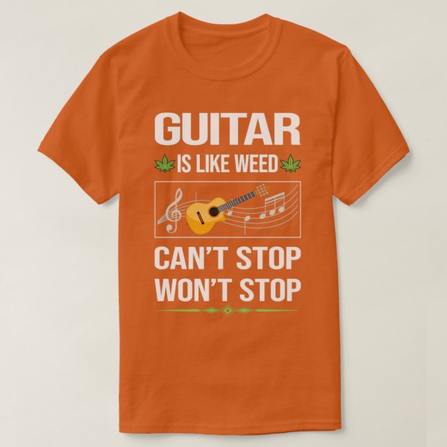 Camiseta Engraçado Não Pode Parar De Tocar Guitarrista (Frente do Design)