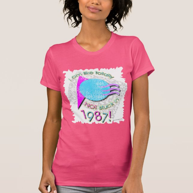 Camiseta Engraçado Não Preso No Flashback Retro 87 (Frente)