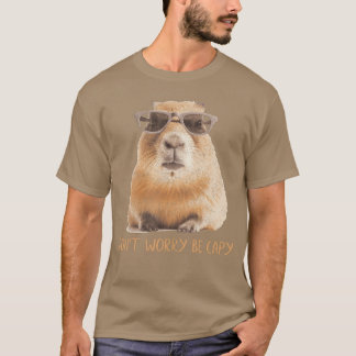 Camiseta Engraçado Não se Preocupe Seja Capy Capivara vinta
