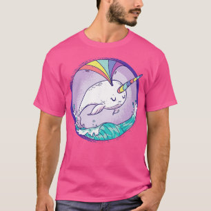 Camiseta Engraçado NARWHAL Lover DÁ Bonitos RAINBOW NARWHAL