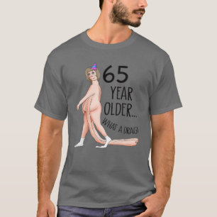 Camiseta Engraçado Nascer De 65 Anos Com 65 Festas de anive