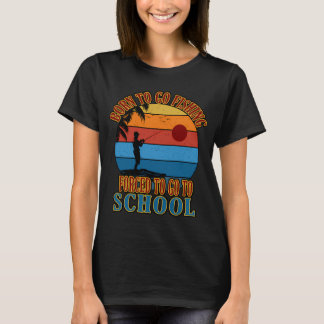 Camiseta Engraçado Nascido Para Ir Pescar Bass Peixe Pescad