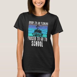 Camiseta Engraçado Nascido Para Ir Pescar Bass Peixe Pescad