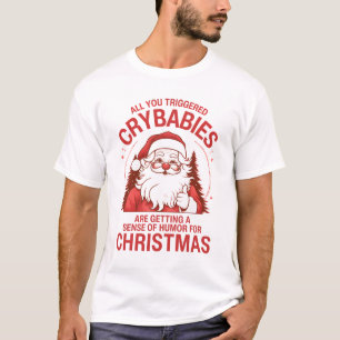 Camiseta Engraçado Natal Anti Woke Papai Noel