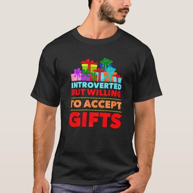 Camiseta Engraçado Natal antissocial introvertido presente (Frente)