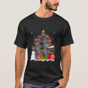 Camiseta Engraçado Natal azul russo