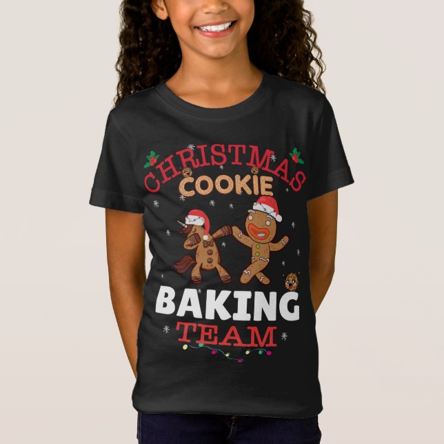 Camiseta Engraçado Natal Chocolate Gingerpão Cookie Bakin (Frente)