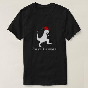 Camiseta Engraçado Natal Dinossauro 'Feliz T-rexmas'