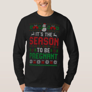 Camiseta Engraçado Natal Gravidez Anúncio de bebê Feio S