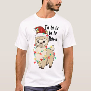 Camiseta Engraçado Natal Llama