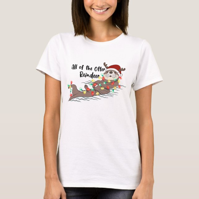 Camiseta Engraçado Natal Otter (Frente)