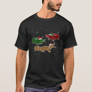 Camiseta Engraçado Natal Pajama Alligator Lover Xmas Árvo