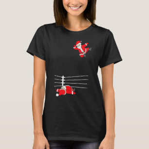 Camiseta Engraçado Natal Papai Noel Luta Natal